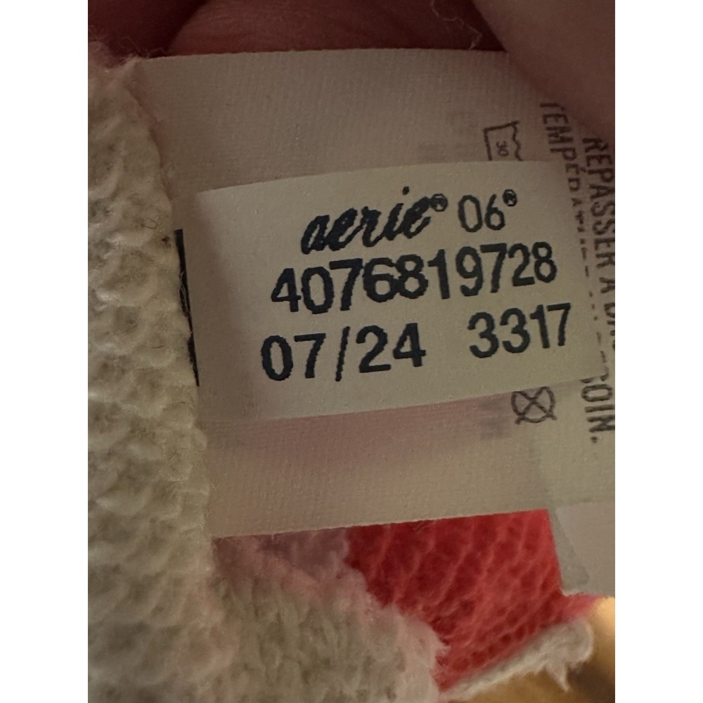Aerie Women Small Prep Rally Rugby Sweatshirt Red White Striped Oversized Fit - Picture 6 of 9